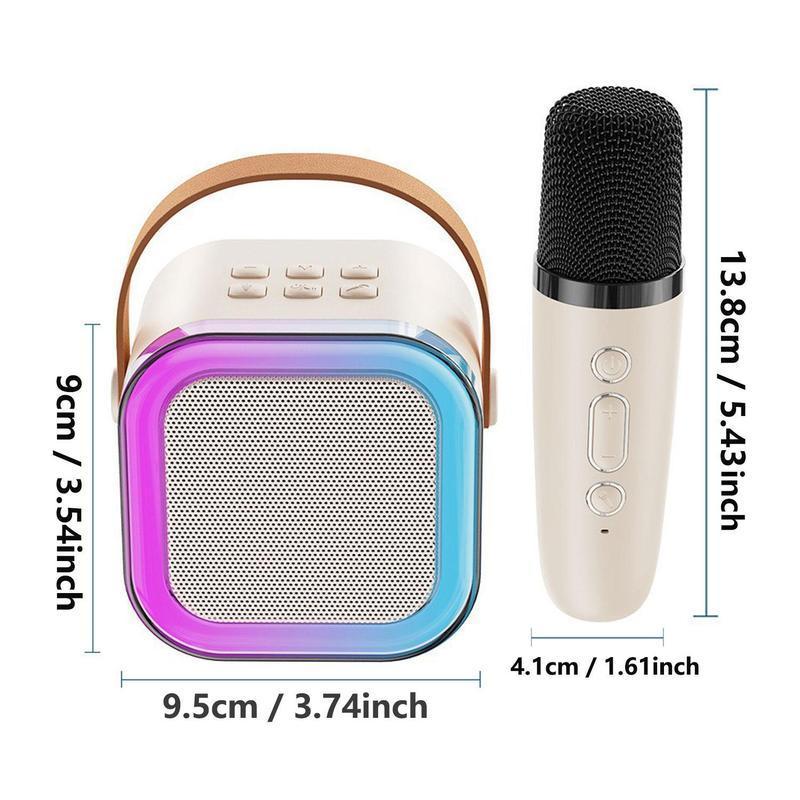Portable Wireless Speaker with 2 Counts Microphone, USB Rechargeable Karaoke Speaker, Microphone Speaker, Wireless Bluetooth-compatible Speaker for Birthday Gift Family Gathering, Christmas Gift - 1